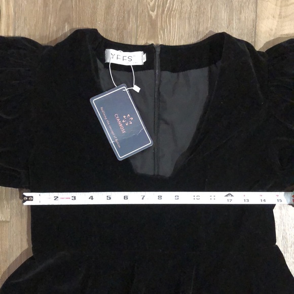 NWT - YFFS Cyanrose Velvet Peplum Mini Dress - Picture 11 of 13